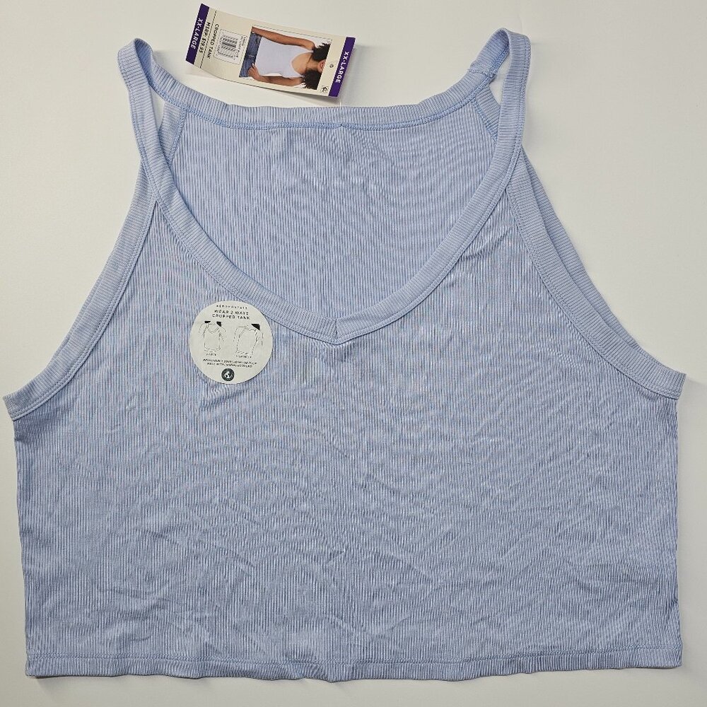 Aeropostale Women's Soft Wear 2 Ways Cropped Tank Light Blue Size XXL
